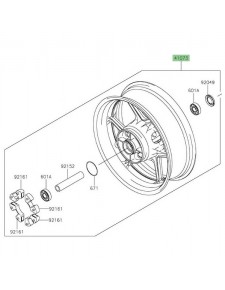 Jante arrière d'origine Kawasaki Versys 1000 (2019-2024) | Réf. 41073073318F