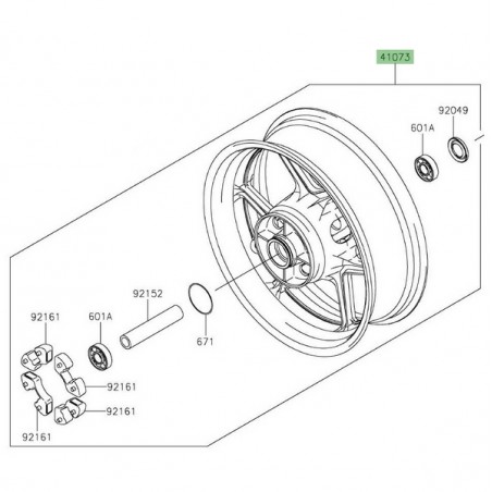 Jante arrière d'origine Kawasaki Versys 1000 (2019-2024) | Réf. 41073073318F