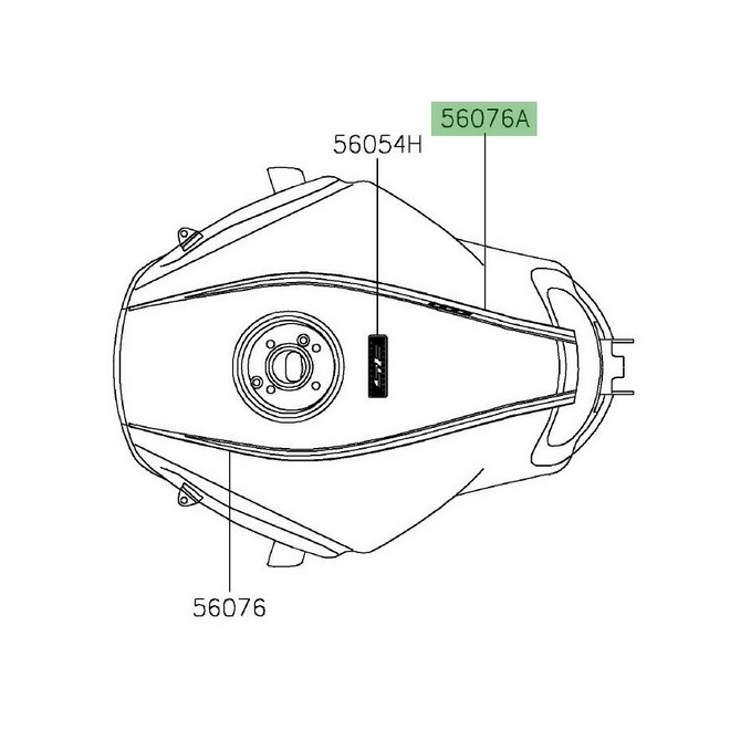 Liserè de réservoir droit Kawasaki Versys 1000 SE/S (2021) | Moto Shop 35