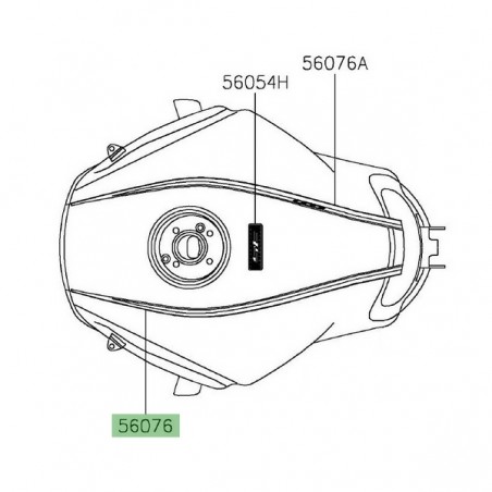 Liserè de réservoir gauche Kawasaki Versys 1000 SE/S (2021) | Moto Shop 35