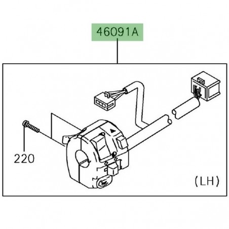 Commodo gauche Kawasaki Ninja 650 (2017-2019) | Réf. 460910338 - 460910395