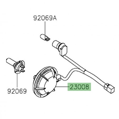 Faisceau ampoules optique avant Kawasaki Ninja 650 (2017-2019) | Réf. 230080178