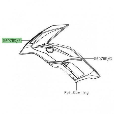 Autocollant supérieur flanc de carénage Kawasaki Versys 650 (2021) | Moto Shop 35