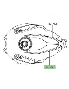 Autocollant décoratif gauche de réservoir Kawasaki Versys 650 (2021) | Moto Shop 35