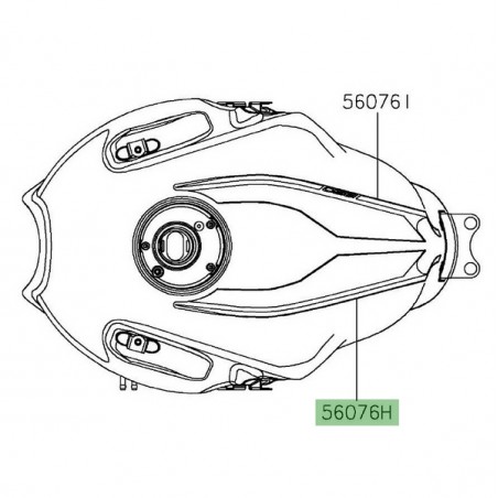 Autocollant décoratif gauche de réservoir Kawasaki Versys 650 (2021) | Moto Shop 35