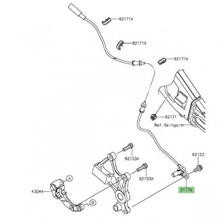 Câble ABS arrière Kawasaki 211760777 | Moto Shop 35
