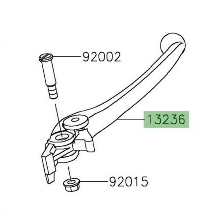 Levier de frein avant Kawasaki 132360140 | Moto Shop 35