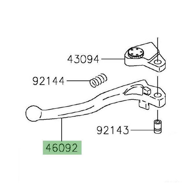 Levier d'embrayage Kawasaki 460920031 | Moto Shop 35