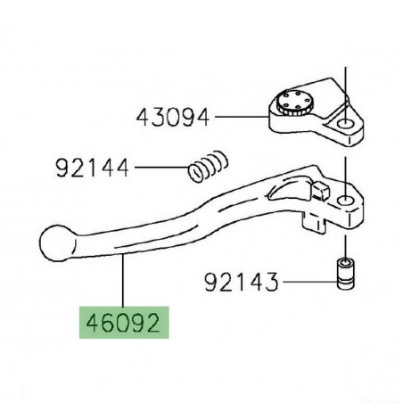 Levier d'embrayage Kawasaki 460920031 | Moto Shop 35