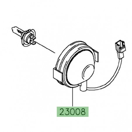 Prise ampoule H7 optique avant Kawasaki 230080135 | Moto Shop 35