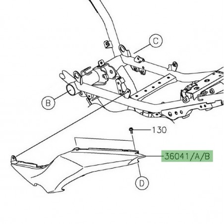 Coque arrière gauche Kawasaki Z650 (2020-2024) | Moto Shop 35