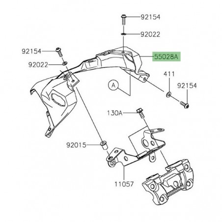 Support clignotants tête de fourche Kawasaki Z650 (2020-2024) | Réf. 550280711