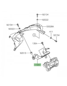 Patte support tête de fourche Kawasaki Z650 (2020-2024) | Réf. 110572726