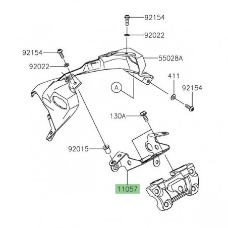 Patte support tête de fourche Kawasaki Z650 (2020-2024) | Réf. 110572726