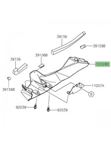 Habillage inférieur tête de fourche Kawasaki Z650 (2020-2024) | Réf. 550280712