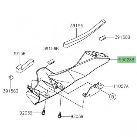 Habillage inférieur tête de fourche Kawasaki Z650 (2020-2024) | Réf. 550280712