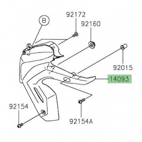 Écope de radiateur gauche Kawasaki Z650 (2020-2024) | Réf. 140930935