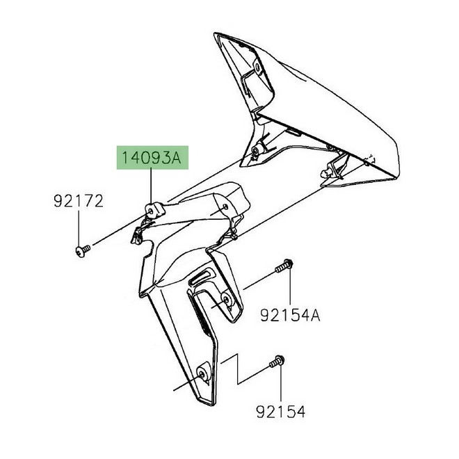 Écope de radiateur droit Kawasaki Z650 (2020-2024) | Réf. 140930936