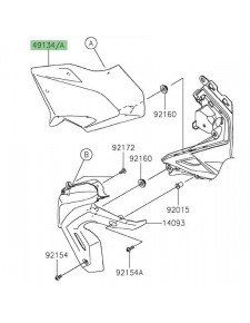 Écope de radiateur peinte gauche Kawasaki Z650 (2020-2024) | Moto Shop 35