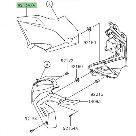 Écope de radiateur peinte gauche Kawasaki Z650 (2020-2024) | Moto Shop 35