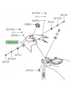 Coque de réservoir Kawasaki Z650 (2020-2024) | Réf. 140930483660