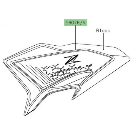 Autocollant décoratif écope de radiateur Kawasaki Z650 (2020-2021) | Moto Shop 35