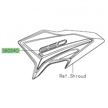 Autocollant "650" écope de radiateur Kawasaki Z650 (2020-2021) | Réf. 560542711 - 560572713