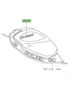 Autocollant "Kawasaki" réservoir Kawasaki Z650 (2020-2022) | Réf. 560541477