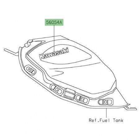 Autocollant "Kawasaki" réservoir Kawasaki Z650 (2020-2022) | Réf. 560541477