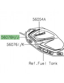 Autocollant latéral supérieur réservoir Kawasaki Z650 blanc (2020) | Réf. 560760948 - 560760950