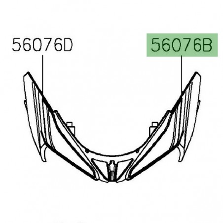 Autocollant supérieur gauche tête de fourche Kawasaki Z650 (2020-2021) | Réf. 560760942 - 560760957