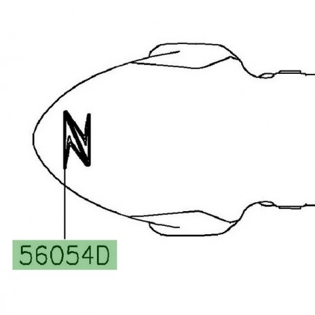 Autocollant "Z" garde-boue avant Kawasaki Z650 (2020-2021) | Réf. 560542726 - 560542712