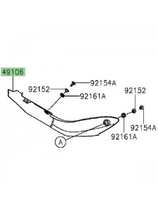 Protecteur thermique ligne échappement Kawasaki Z1000 (2014-2020) | Réf. 491060762