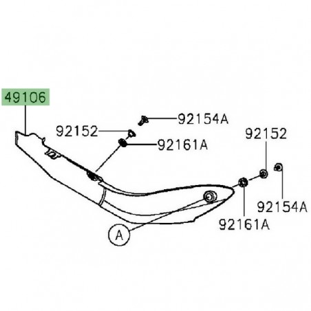 Protecteur thermique ligne échappement Kawasaki Z1000 (2014-2020) | Réf. 491060762