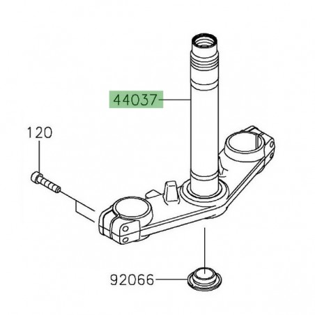 Té de fourche inférieur d'origine Kawasaki 44037011918R | Moto Shop 35