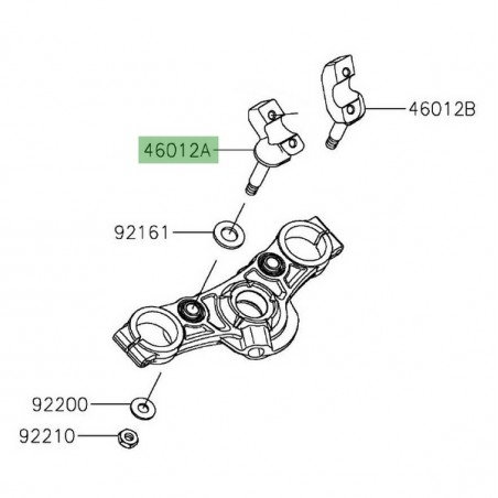 Pontet de guidon gauche Kawasaki Z650 (2020-2024) | Réf. 46012040918R