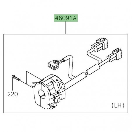 Commodo gauche Kawasaki 490910489 | Moto Shop 35