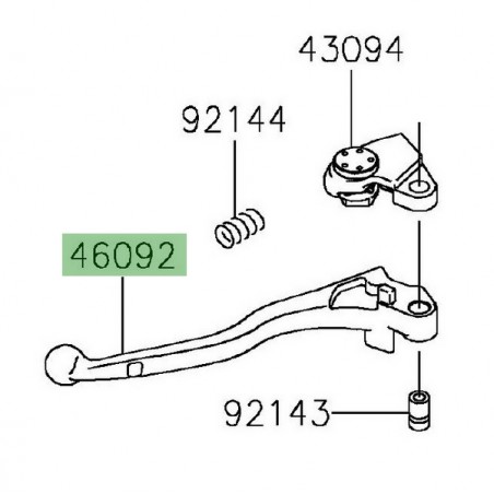 Levier d'embrayage d'origine Kawasaki 460920569 | Moto Shop 35