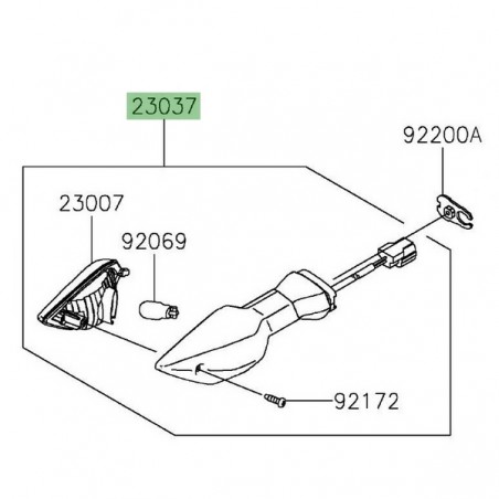Clignotant avant gauche Kawasaki Z650 (2020-2022) | Réf. 230370533