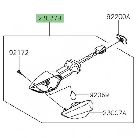 Clignotant arrière gauche Kawasaki Z650 (2020-2022) | Réf. 230370535