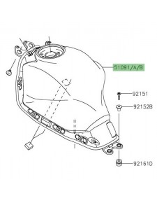 Réservoir à essence peint Kawasaki Z650 (2020-2024) | Moto Shop 35