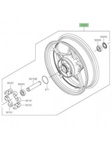 Jante arrière Kawasaki Z650 (2020-2024) | Réf. 410730704QT - 41073070454S - 410730704153 - 41073070463D