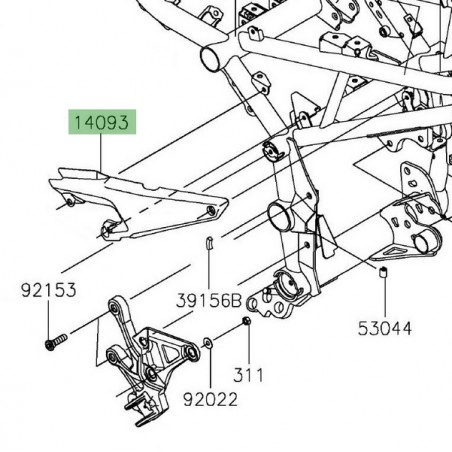 Protection de cadre gauche Kawasaki Z900 (2017-2024) | Réf. 140930511