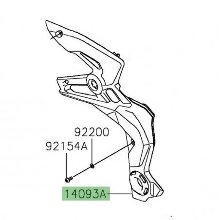 Cache pivot noir gauche Kawasaki Z900 (2020-2024) | Réf. 140935287739