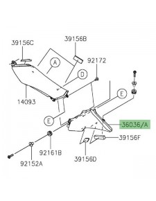 Cache latéral sous selle gauche Kawasaki Z900 (2020-2024) | Moto Shop 35