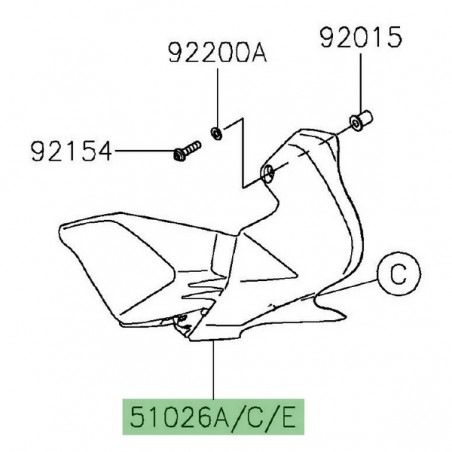 Habillage de réservoir gauche Kawasaki Z900 (2020-2024) | Moto Shop 35
