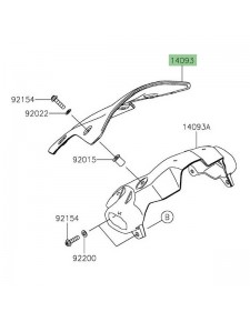 Saute-vent noir d'origine Kawasaki Z900 (2020-2024) | Réf. 140930929