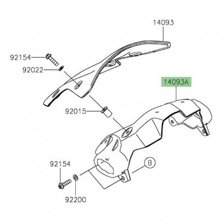 Support clignotants peint Kawasaki Z900 (2020-2024) | Réf. 140935289660 - 140935289H8