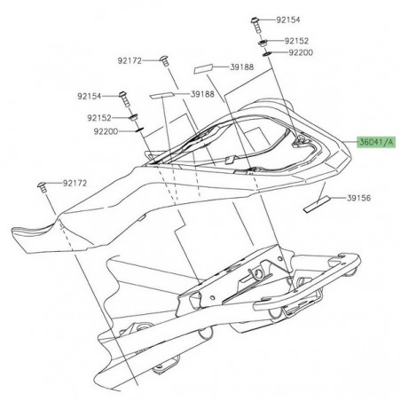Coque arrière peinte Kawasaki Z900 (2020-2024) | Moto Shop 35