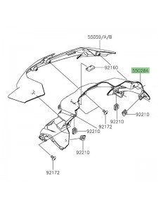 Habillage supérieur tête de fourche Kawasaki Z900 (2020-2024) | Réf. 550280705